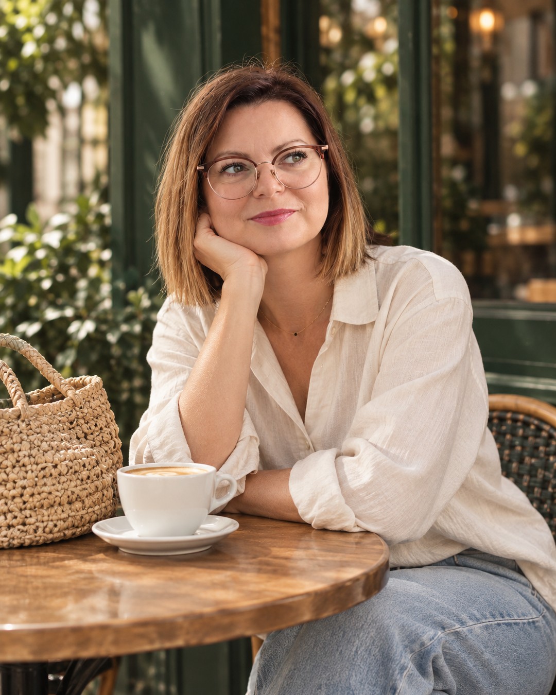 Zdjęcie lifestyle w kawiarni – sesja wizerunkowa AI